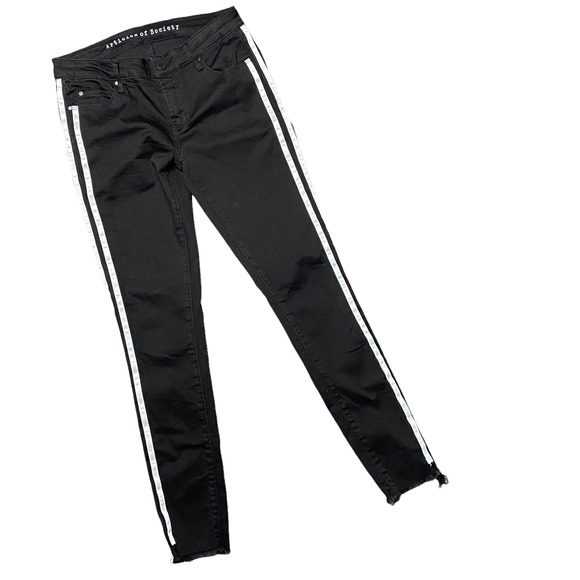ARTICLES OF SOCIETY | sz 27 Women's Black/White Racing Stripe Sarah Skinny Jeans - Picture 1 of 5